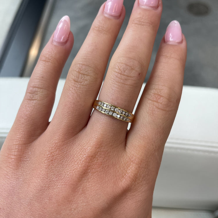 .30TCW Double Row Diamond Band