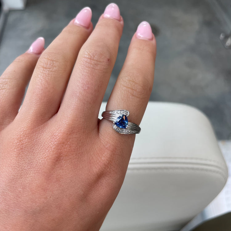 Trillion Cut Tanzanite Ring