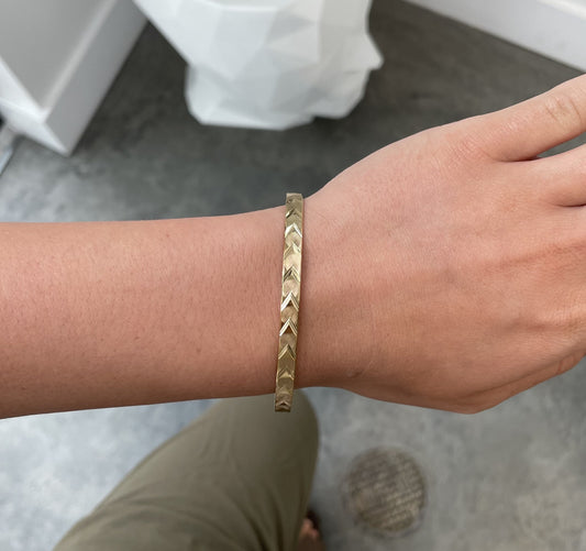 Chevron Diamond Cut Bangle