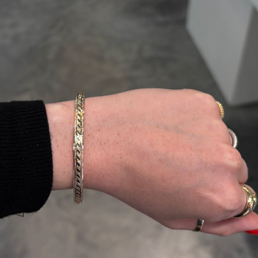 7.4mm Wide Diamond Cut Bangle