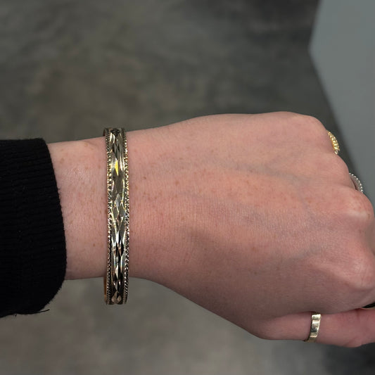8mm Wide Diamond Cut Bangle