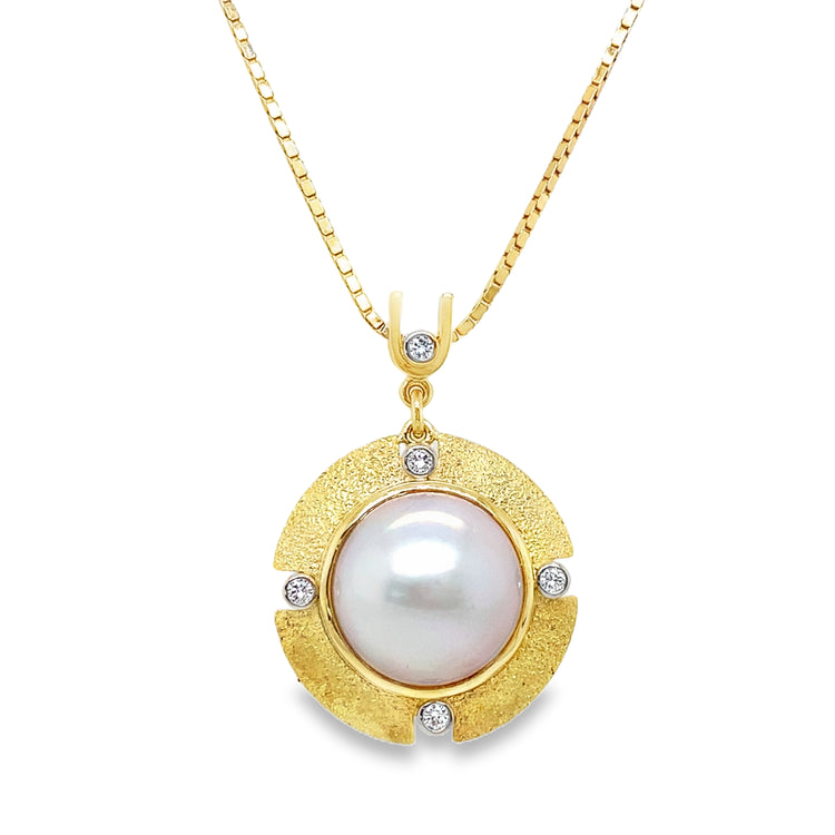 Statement Mabe Pearl & Diamond Necklace