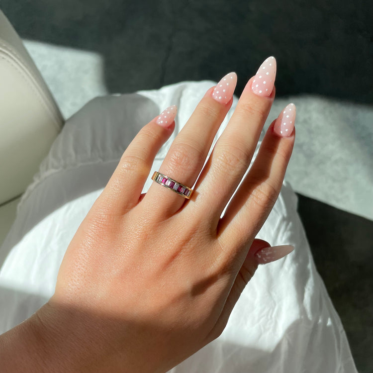 Baguette Ruby & Diamond Band