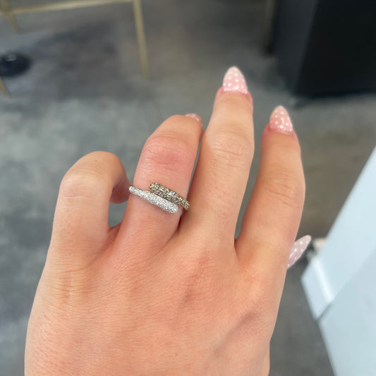 Champagne Diamond Pave Bypass Ring