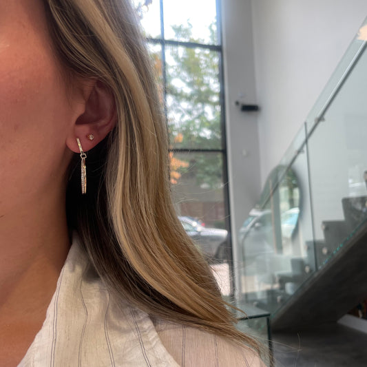 Two Tone Double Circle Drop Earrings