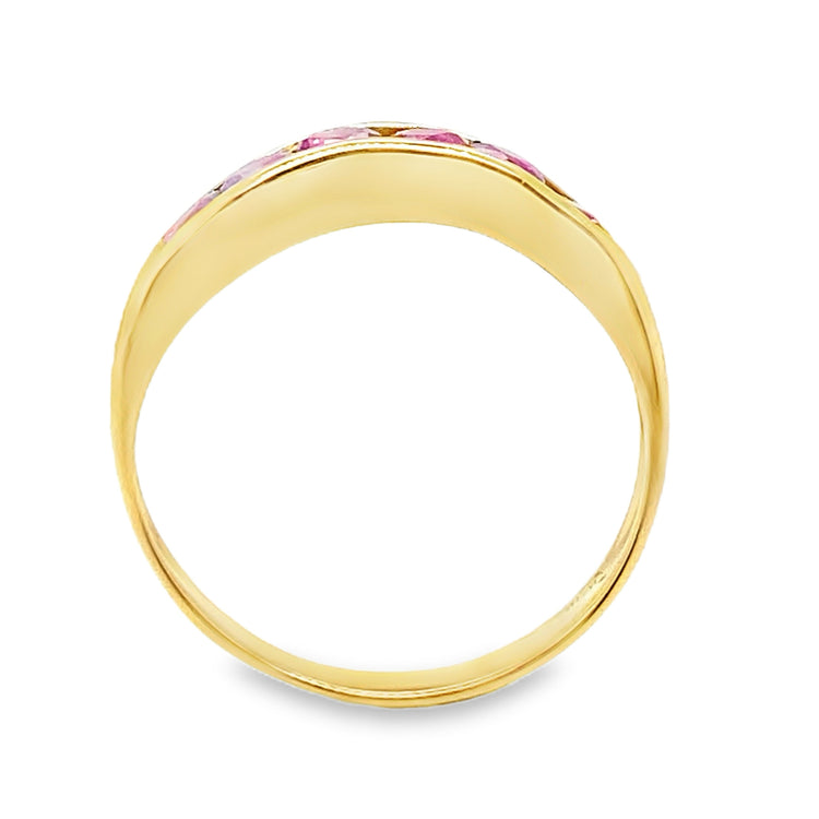 Channel Set Ruby Wave Ring