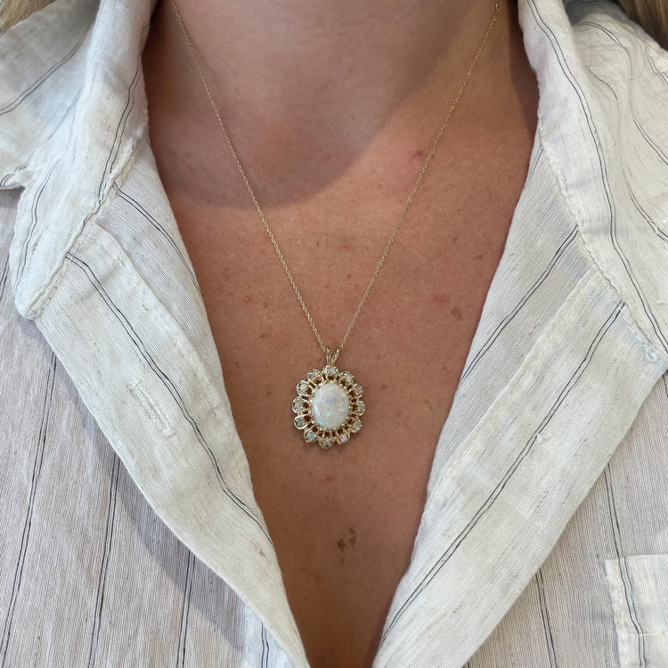 Oval Opal Necklace