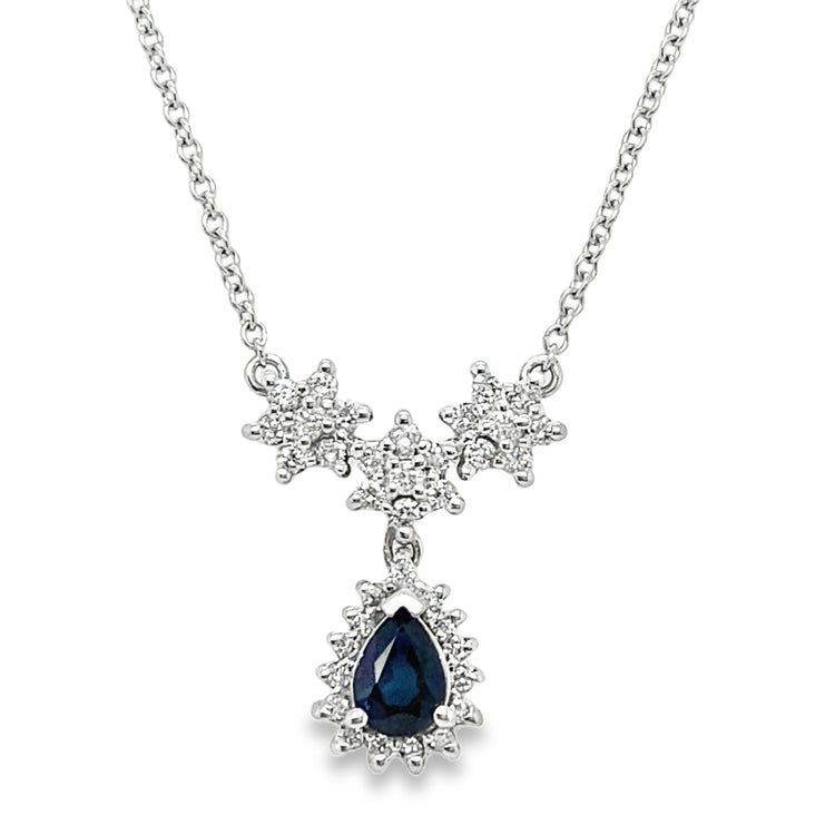Pear Sapphire & Diamond Necklace