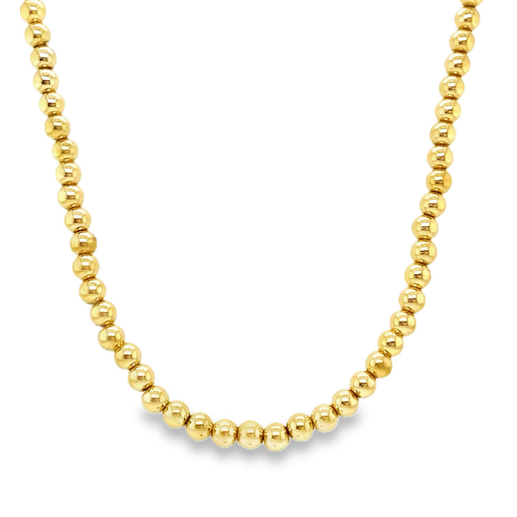 18K Gold Bead Necklace