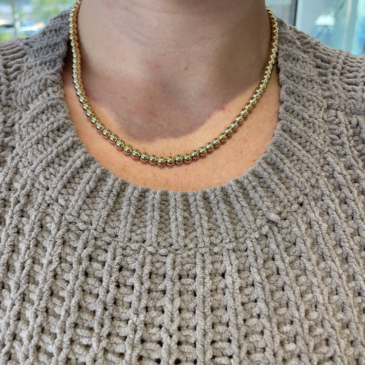 18K Gold Bead Necklace