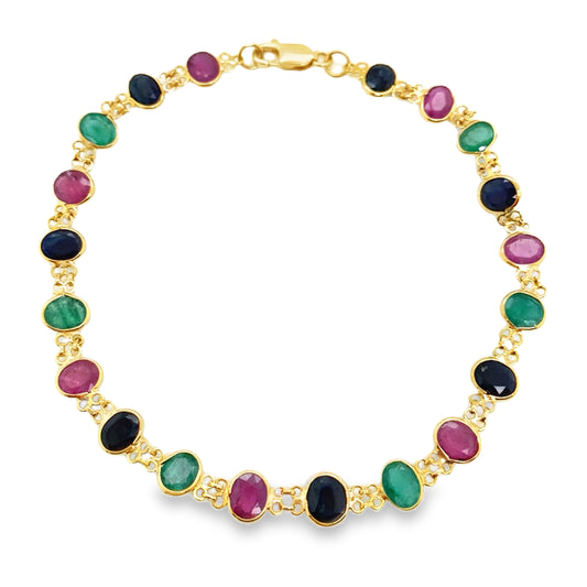 Ruby, Sapphire & Emerald Bracelet