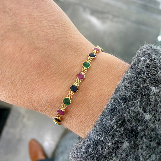 Ruby, Sapphire & Emerald Bracelet