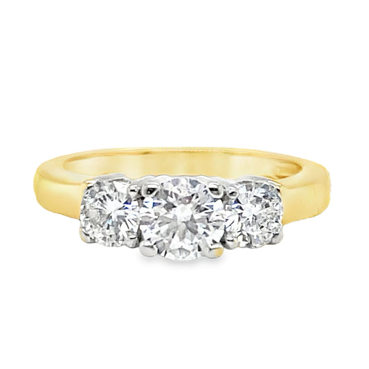 1.00TCW Classic Three Stone Diamond Ring