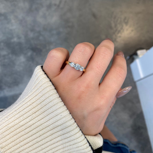 1.00TCW Classic Three Stone Diamond Ring