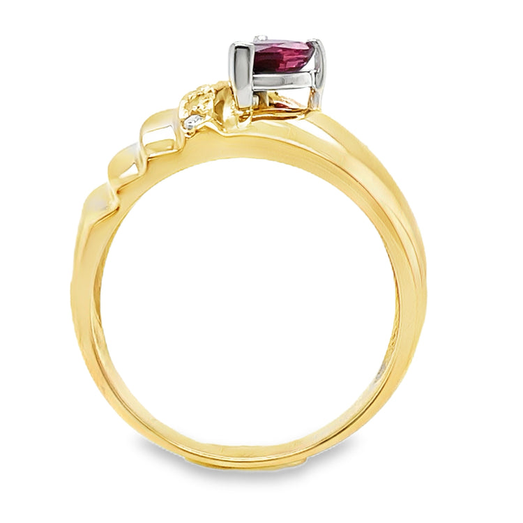Pear Ruby & Diamond Ring