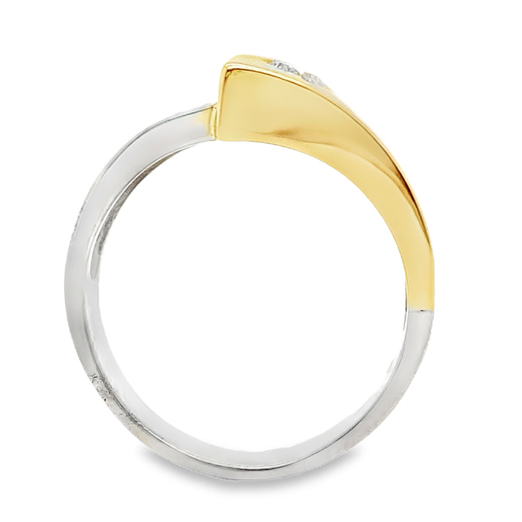 Two Tone Geometric Diamond Ring