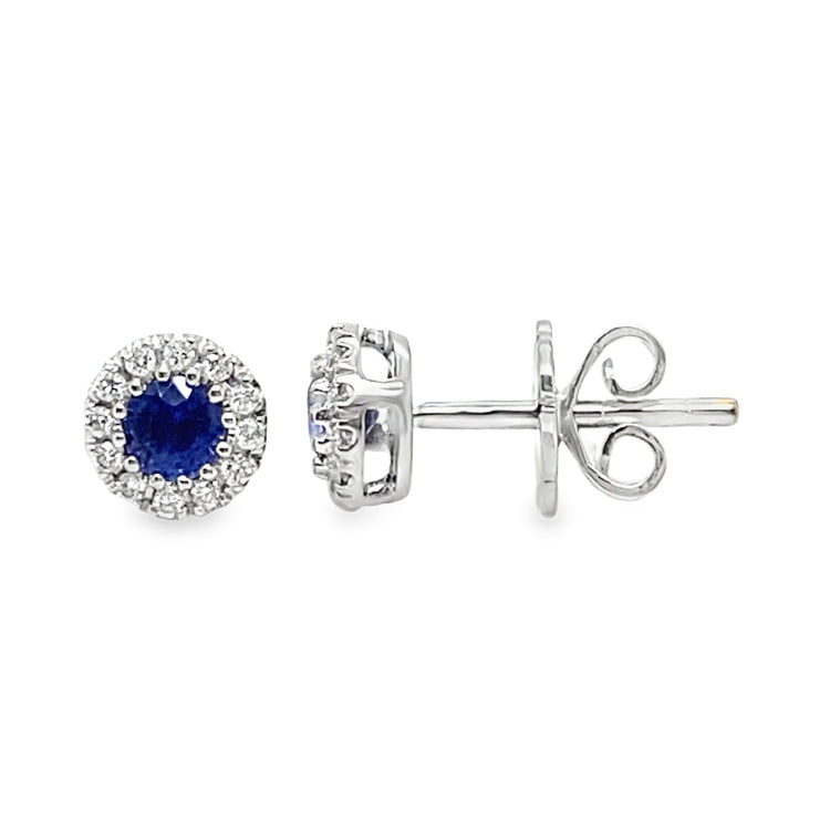 Sapphire & Diamond Dainty Studs