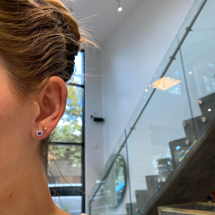 Sapphire & Diamond Dainty Studs