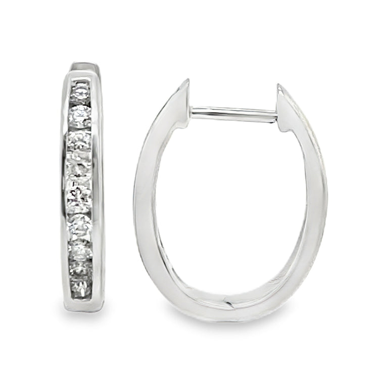 Oval Shaped Diamond Huggies