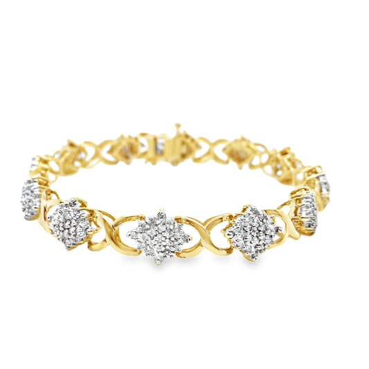 2.00TCW Diamond Cluster Bracelet