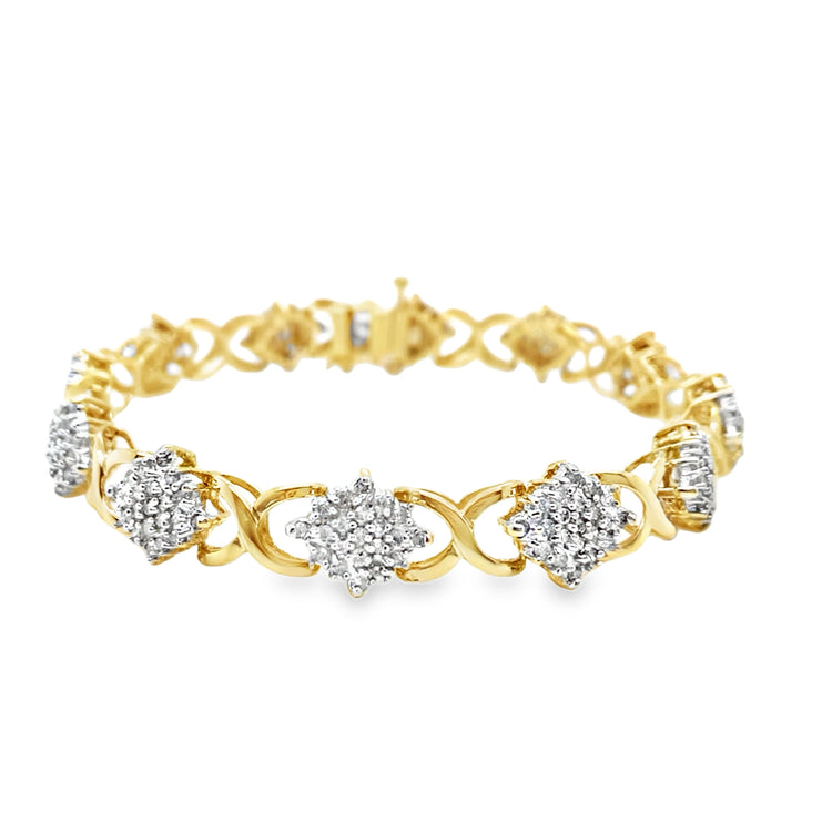 2.00TCW Diamond Cluster Bracelet