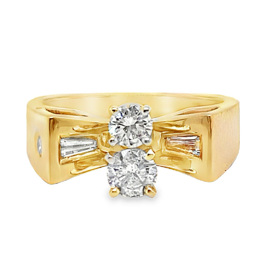 Baguette & Round Diamond Ring
