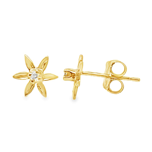 Dainty Diamond Flower Earrings