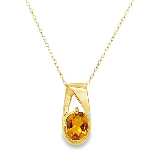 Oval Citrine Necklace