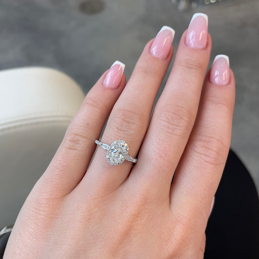 Lab Grown Oval Halo Diamond Ring