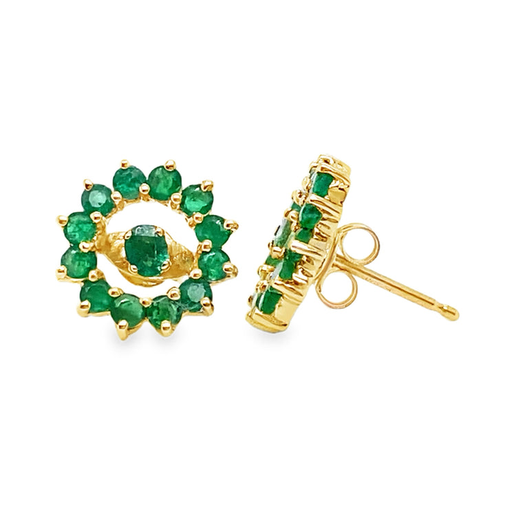 Mini Emerald Studs & Halo Jackets