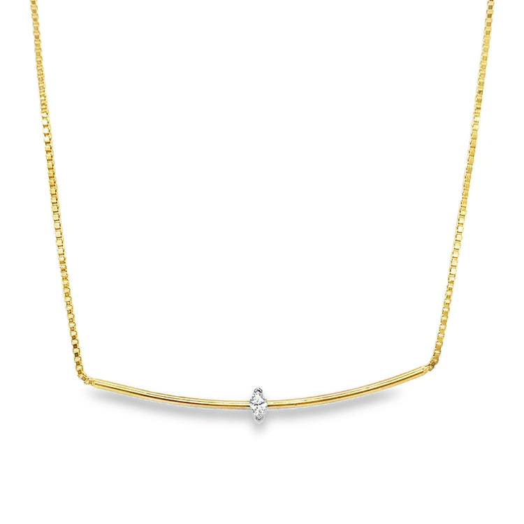 Marquise Diamond Bar Necklace