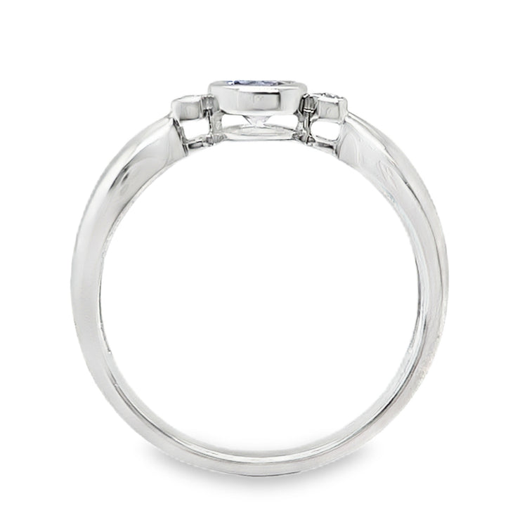 Bezel Set Tanzanite & Diamond Ring