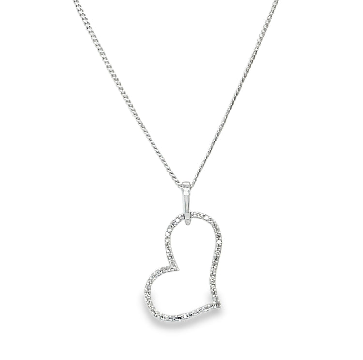 Asymmetrical Diamond Heart Necklace