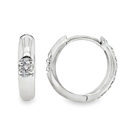 Solitaire Diamond Huggies