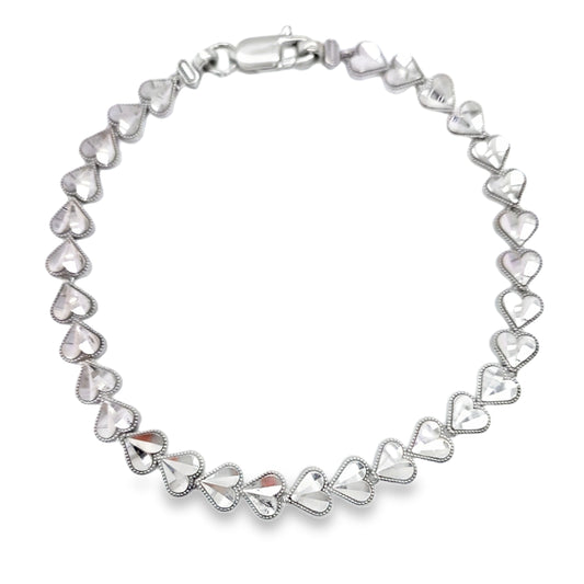 Diamond Cut Heart Bracelet