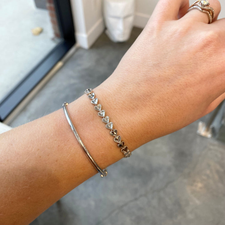 Diamond Cut Heart Bracelet