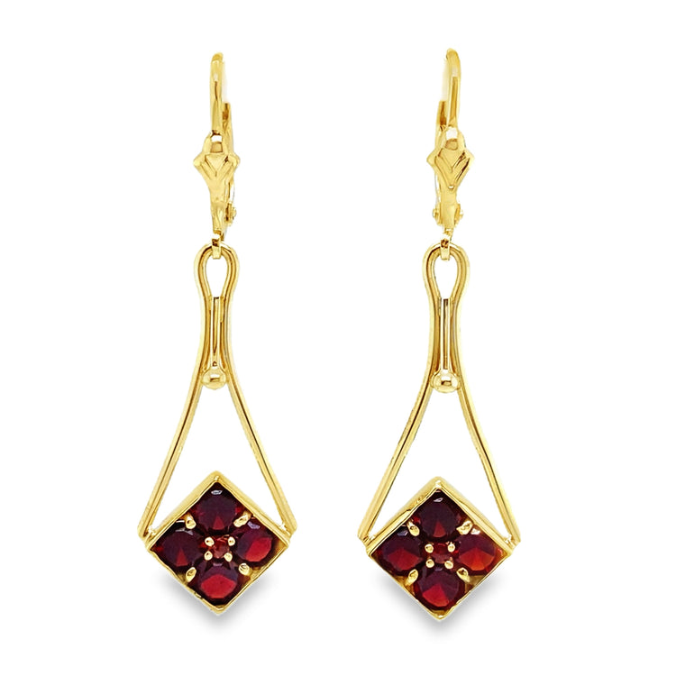 Garnet Drop Earrings