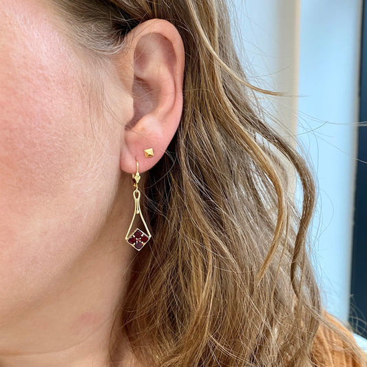 Garnet Drop Earrings