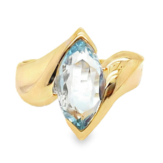 Marquise Cut Blue Topaz Ring