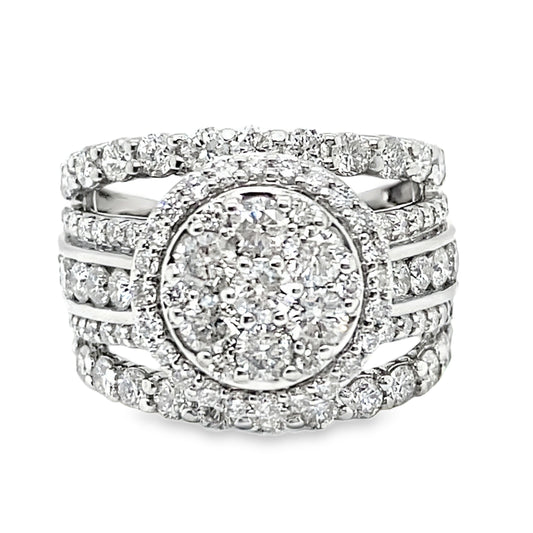 3.00TCW Wide Cluster Diamond Ring