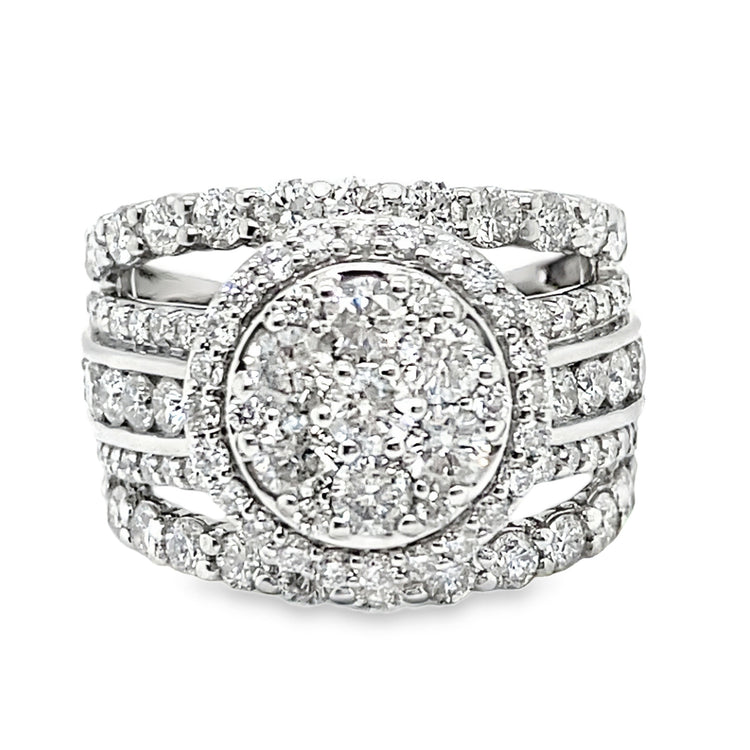3.00TCW Wide Cluster Diamond Ring
