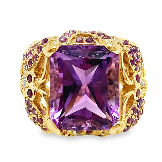 Amethyst, Ruby & Diamond Butterfly Ring