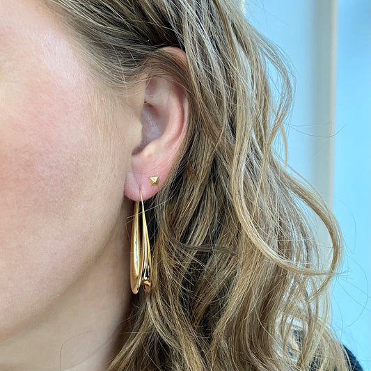 Elongated Statement Hoop Earrings