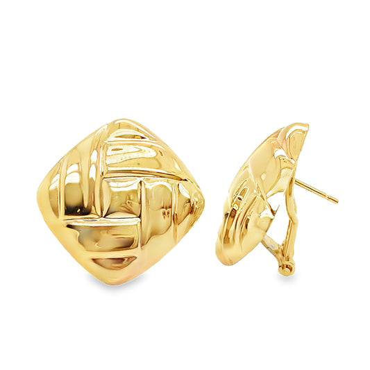 Weave Pattern Gold Earrings