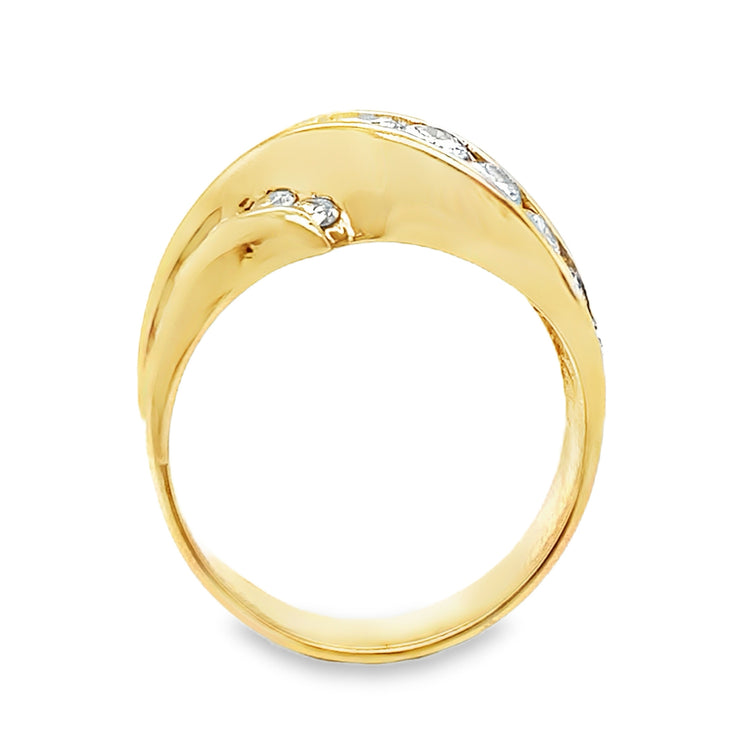 Channel Set Layered Diamond Ring