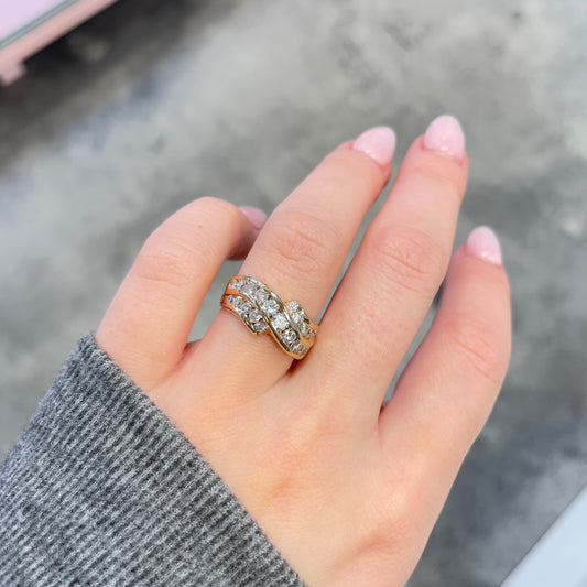 Channel Set Layered Diamond Ring