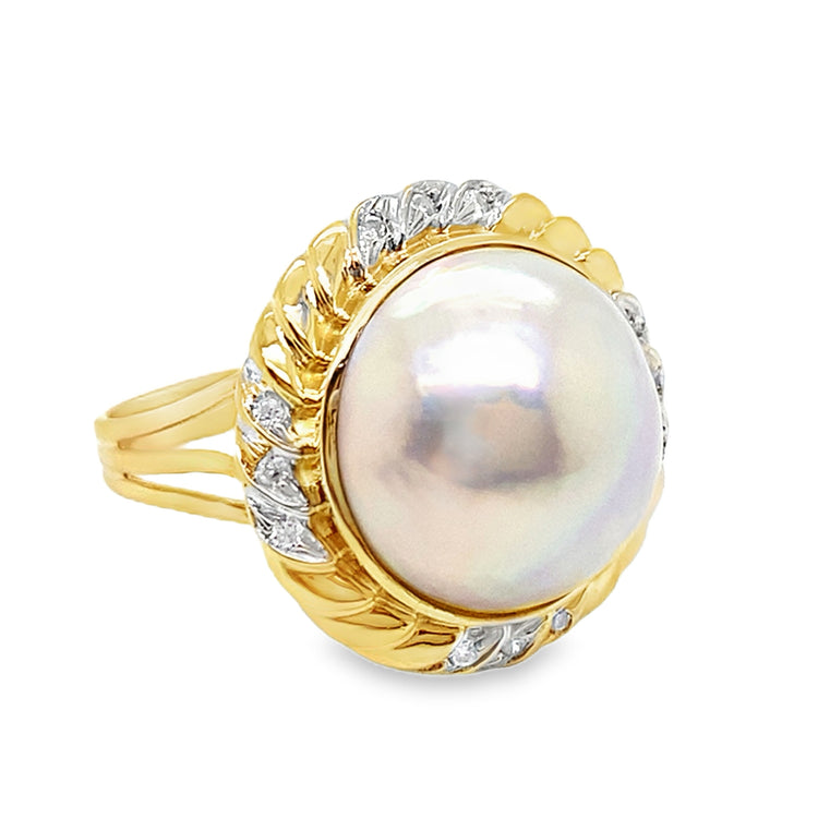 Mabe Pearl & Diamond Cocktail Ring