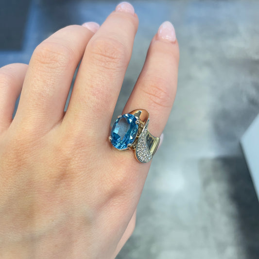 London Blue Topaz & Diamond Ring