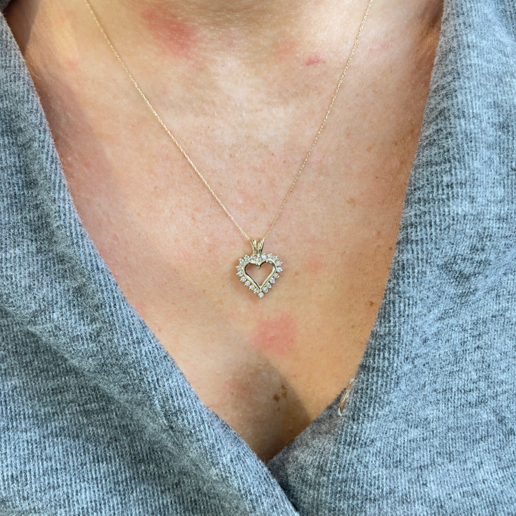 Classic Diamond Heart Necklace