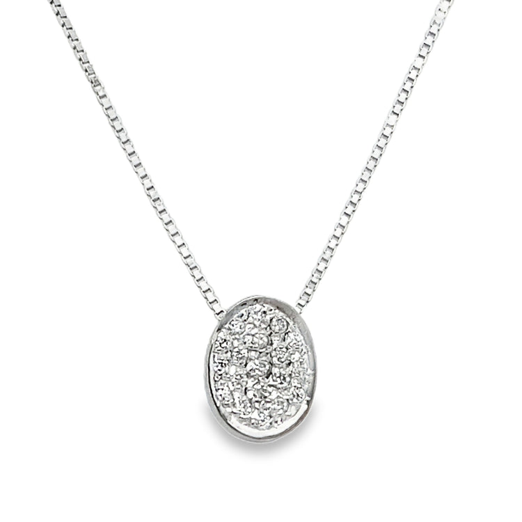 Oval Pave Diamond Necklace